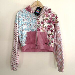 Teddy Fresh Floral Cropped Hoodie Size M